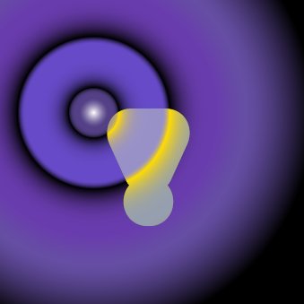 Obraz pokazujący wizualizację cząstki elementarnej